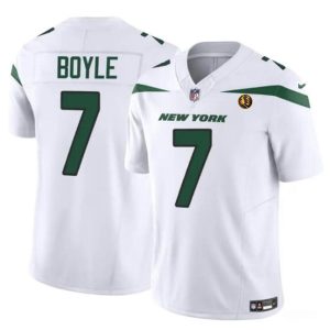 Men's New York Jets #7 Tim Boyle White 2023 F.U.S.E. With John Madden Patch Vapor Limited Stitched Football Jersey - Custom Name