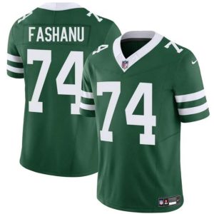 Men's New York Jets #74 Olu Fashanu Green 2024 F.U.S.E Throwback Limited Stitched Jersey - Custom Name