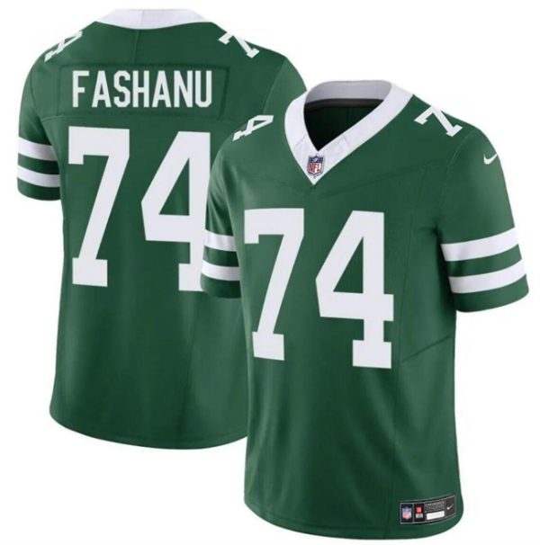 Men's New York Jets #74 Olu Fashanu Green 2024 F.U.S.E Throwback Limited Stitched Jersey - Custom Name