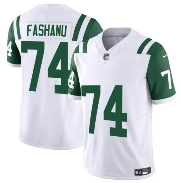 Men's New York Jets #74 Olu Fashanu White 2024 Classic Alternate Vapor F.U.S.E. Limited Stitched Football Jersey - Custom Name