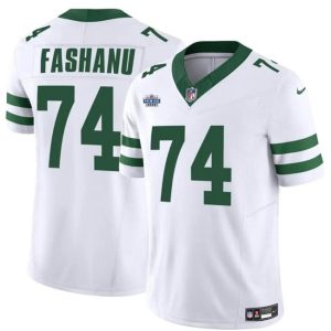 Men's New York Jets #74 Olu Fashanu White 2024 F.U.S.E. With Draft Patch Vapor Limited Stitched Jersey - Custom Name