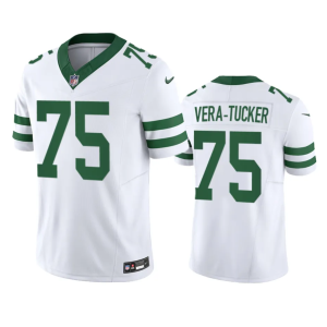Men's New York Jets #75 Alijah Vera-Tucker White 2023 F.U.S.E. Vapor Limited Throwback Stitched Football Jersey - Custom Name