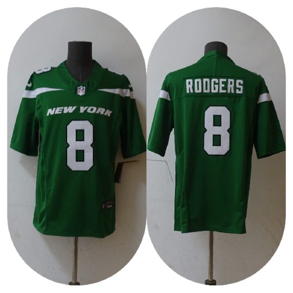 Men's New York Jets #8 Aaron Rodgers 2023 F.U.S.E. Green Vapor Untouchable Limited Stitched Jersey - Custom Name