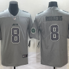 Men's New York Jets #8 Aaron Rodgers Grey With Patch Stitched Jersey - Custom Name