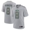 Men's New York Jets #8 Aaron Rodgers Heather Gray Atmosphere Fashion Stitched Game - Custom Name