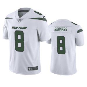 Men's New York Jets #8 Aaron Rodgers White Vapor Untouchable Limited Stitched Jersey - Custom Name