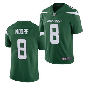 Men's New York Jets #8 Elijah Moore 2021 Green NFL Vapor Untouchable Limited Stitched Jersey - Custom Name
