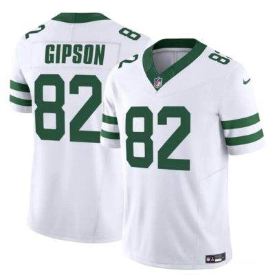 Men's New York Jets #82 Xavier Gipson 2023 F.U.S.E. White Throwback Vapor Untouchable Limited Stitched Jersey - Custom Name