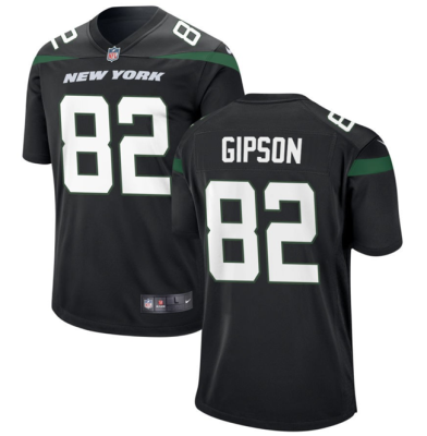Men's New York Jets #82 Xavier Gipson Black Stitched Jersey - Custom Name