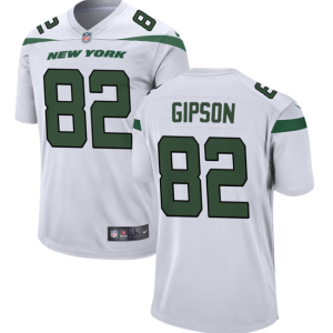 Men's New York Jets #82 Xavier Gipson White Stitched Jersey - Custom Name