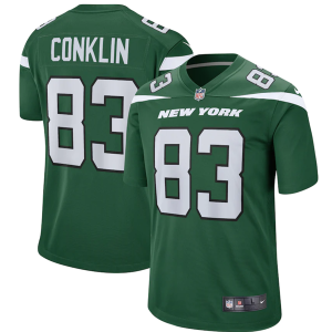 Men's New York Jets #83 Tyler Conklin 2022 Green Stitched Game Jersey - Custom Name