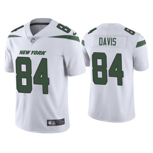 Men's New York Jets #84 Corey Davis 2021 White Vapor Untouchable Limited Stitched Jersey - Custom Name
