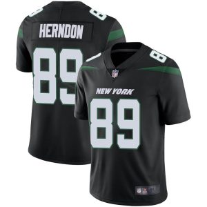Men's New York Jets #89 Chris Herndon Black Vapor Untouchable Limited Stitched Jersey - Custom Name