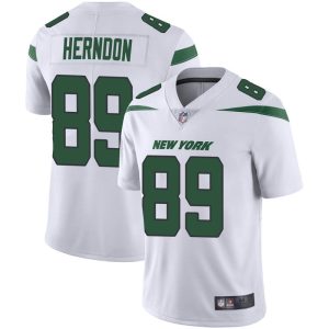 Men's New York Jets #89 Chris Herndon White Vapor Untouchable Limited Stitched Jersey - Custom Name