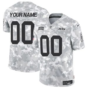 Men's New York Jets Active Player Custom 2024 F.U.S.E Arctic Camo Salute to Service Limited Stitched Football Jersey - Custom Name