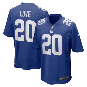 Men's Nike Julian Love #20 Royal New York Giants Game Jersey - Custom Name