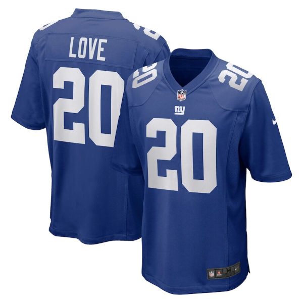 Men's Nike Julian Love #20 Royal New York Giants Game Jersey - Custom Name