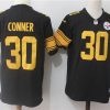 Men's Nike Pittsburgh Steelers #30 James Conner Black Stitched NFL Limited Rush Jersey - Custom Name