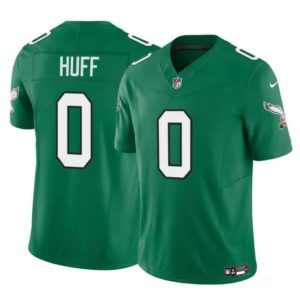 Men's Philadelphia Eagles #0 Bryce Huff Kelly Green 2024 F.U.S.E Vapor Untouchable Limited Stitched Football Jersey - Custom Name