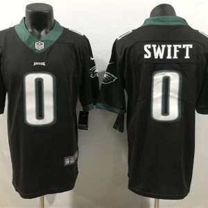 Men's Philadelphia Eagles #0 D'Andre Swift Black 2023 Draft Vapor Limited Stitched Football Jersey - Custom Name