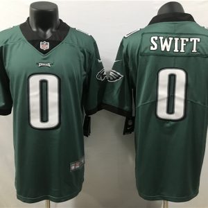Men's Philadelphia Eagles #0 D'Andre Swift Green 2023 Draft Vapor Limited Stitched Football Jersey - Custom Name