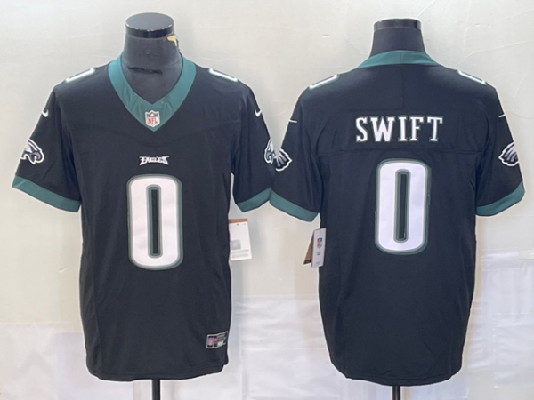 Men's Philadelphia Eagles #0 D'Andre Swift White 2023 F.U.S.E. Vapor Untouchable Limited Stitched Football Jersey - Custom Name