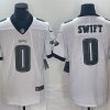Men's Philadelphia Eagles #0 D'Andre Swift White Vapor Limited Stitched Football Jersey - Custom Name