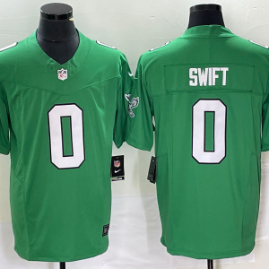 Men's Philadelphia Eagles #0 D’andre Swift Green 2023 F.U.S.E. Vapor Untouchable Stitched Football Jersey - Custom Name