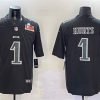Men's Philadelphia Eagles #1 Jalen Hurts Black 2025 Super Bowl LIX Patch Fashion Vapor Untouchable Limited Stitched Football Jersey - Custom Name