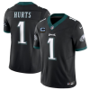 Men's Philadelphia Eagles #1 Jalen Hurts Black F.U.S.E With 4-Star C Patch Vapor Untouchable Limited Stitched Football Jersey - Custom Name