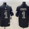 Men's Philadelphia Eagles #1 Jalen Hurts Black Fashion New Vapor Untouchable Limited Stitched Football Jersey - Custom Name