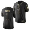 Men's Philadelphia Eagles #1 Jalen Hurts Black Golden NFL Edition Stitched Jersey - Custom Name