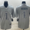 Men's Philadelphia Eagles #1 Jalen Hurts Gray Atmosphere Fashion Stitched Jersey - Custom Name