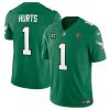 Men's Philadelphia Eagles #1 Jalen Hurts Green 2023 F.U.S.E. Throwback With 3-star C Patch And John Madden Patch Vapor Limited Stitched Football Jersey - Custom Name