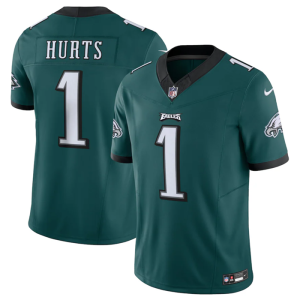 Men's Philadelphia Eagles #1 Jalen Hurts Green 2023 F.U.S.E. Vapor Untouchable Limited Stitched Football Jersey - Custom Name