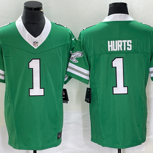 Men's Philadelphia Eagles #1 Jalen Hurts Green 2023 F.U.S.E. Vapor Untouchable Stitched Football Jersey - Custom Name