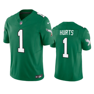 Men's Philadelphia Eagles #1 Jalen Hurts Green 2023 F.U.S.E. Vapor Untouchable Stitched Football Jersey1 - Custom Name