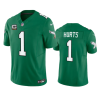 Men's Philadelphia Eagles #1 Jalen Hurts Green 2023 F.U.S.E. Vapor Untouchable With C Patch Stitched Football Jersey1 - Custom Name