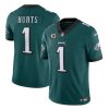 Men's Philadelphia Eagles #1 Jalen Hurts Green 2023 F.U.S.E. With C Patch Vapor Untouchable Limited Stitched Football Jersey - Custom Name