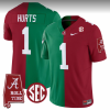 Men's Philadelphia Eagles #1 Jalen Hurts Red Green Stitched Football Jersey - Custom Name