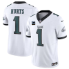 Men's Philadelphia Eagles #1 Jalen Hurts White F.U.S.E With 4-Star C Patch Vapor Untouchable Limited Stitched Football Jersey - Custom Name