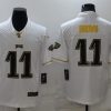 Men's Philadelphia Eagles #11 A. J. Brown 100th Season Golden Edition Stitched Jersey - Custom Name