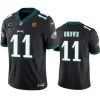 Men's Philadelphia Eagles #11 A. J. Brown Black 2023 F.U.S.E. With 1-star C Patch And John Madden Patch Vapor Limited Stitched Football Jersey - Custom Name