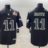 Men's Philadelphia Eagles #11 A. J. Brown Black 2025 Super Bowl LIX Patch Fashion New Vapor Untouchable Limited Stitched Football Jersey - Custom Name