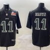 Men's Philadelphia Eagles #11 A. J. Brown Black 2025 Super Bowl LIX Patch Fashion Vapor Untouchable Limited Stitched Football Jersey - Custom Name