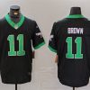 Men's Philadelphia Eagles #11 A. J. Brown Black F.U.S.E. Vapor Untouchable Stitched Football Jersey - Custom Name