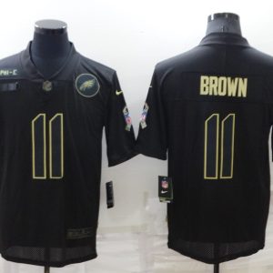Men's Philadelphia Eagles #11 A. J. Brown Black Salute To Service Limited Stitched Jersey - Custom Name