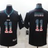 Men's Philadelphia Eagles #11 A. J. Brown Black USA Flag Color Rush Limited Stitched Jersey - Custom Name
