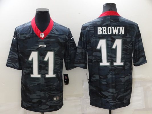 Men's Philadelphia Eagles #11 A. J. Brown Camo Limited Stitched Jersey  - Custom Name