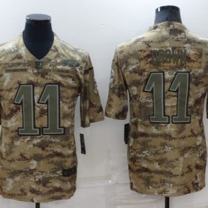 Men's Philadelphia Eagles #11 A. J. Brown Camo Salute To Service Limited Stitched Jersey1 - Custom Name